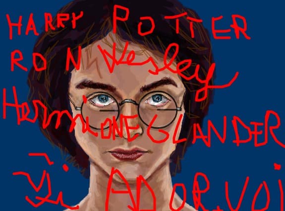 Desen 74252 modificat:ron hermione harry potter