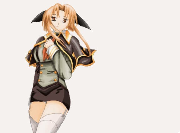 Anime Army Cute Girl