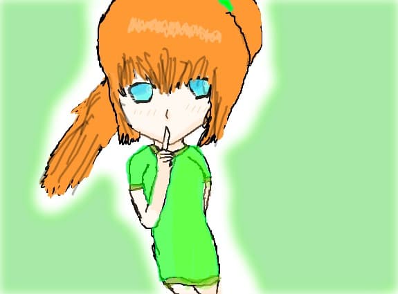 anime green girl