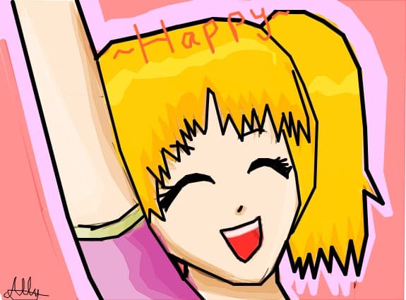 this girl is very happy,but i don\'t know why!..