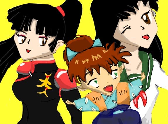 kagome,sango and shippo