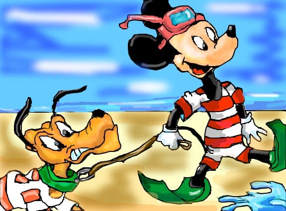 mickey mouse si pluto:X