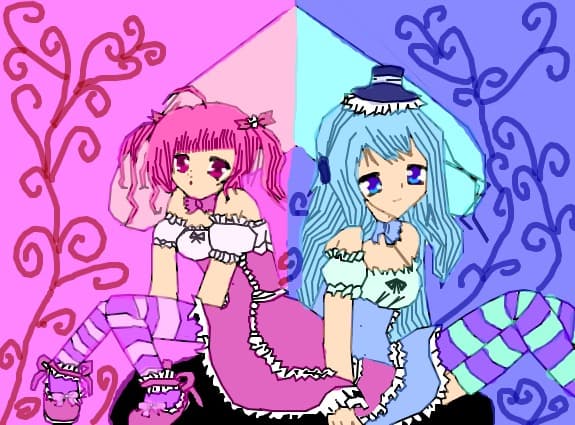 blue girl=andra14^_^,pink girl=eu