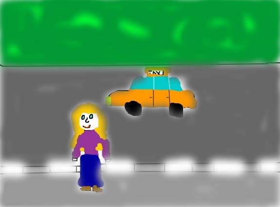 in sfarsit s-a oprit un taxi sa ma i-a