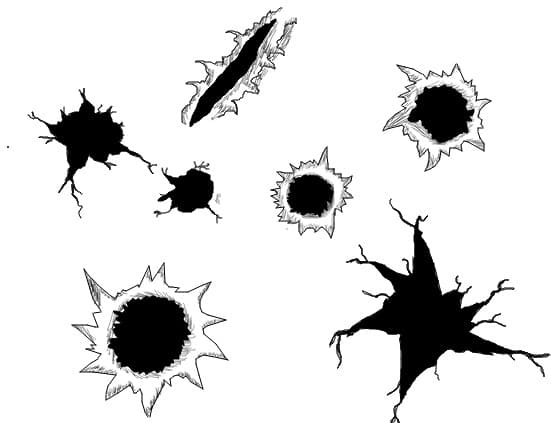 bullet holes