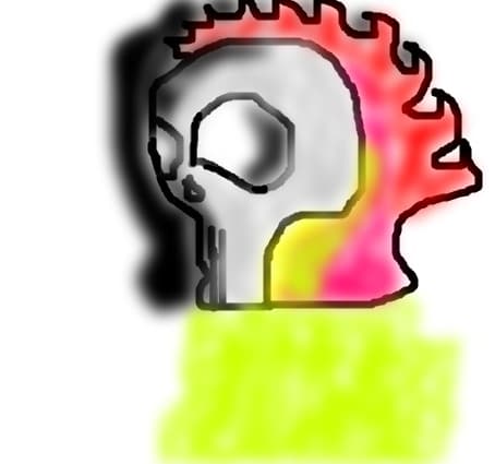 burning skull