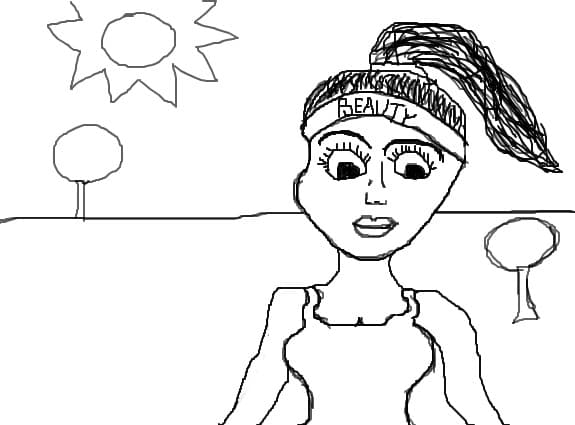 schita fata care a iesit sa faca sport si si-a facut o poza, e total din mintea mea