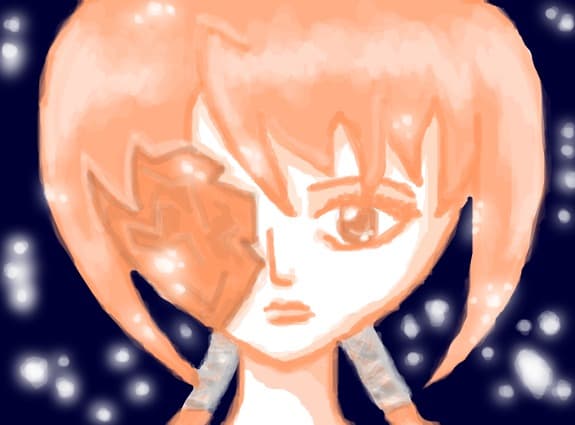 sparkling girl with mask
