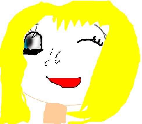 blondina care face cu ochiul