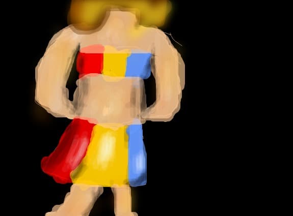 costum de majoreta in culorile Steagului Romaniei