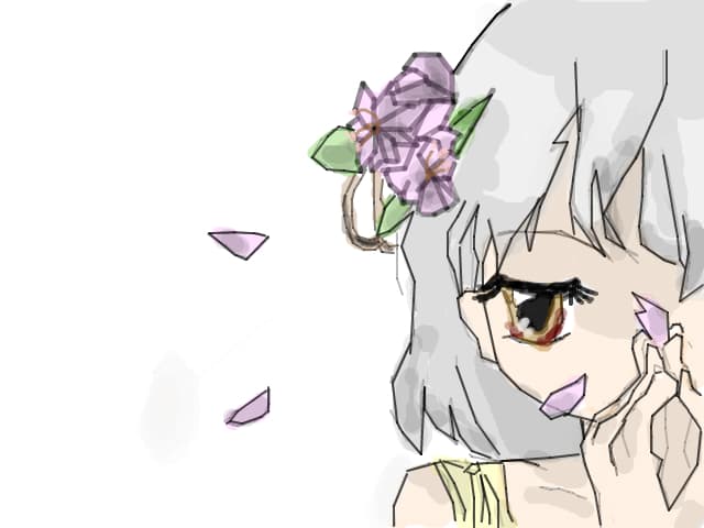 anime girl in naturde