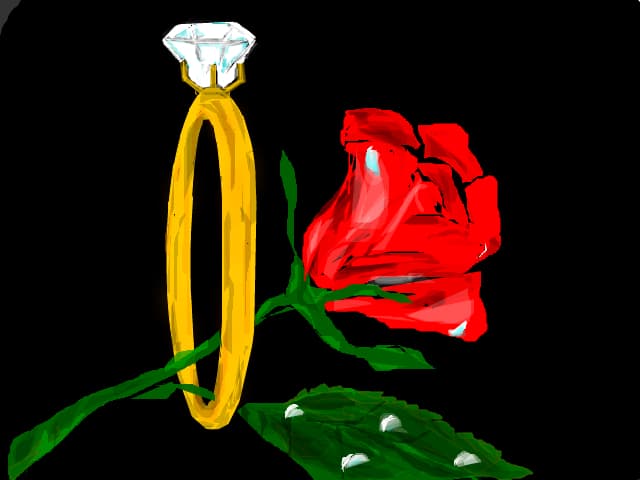 inel cu trandafir