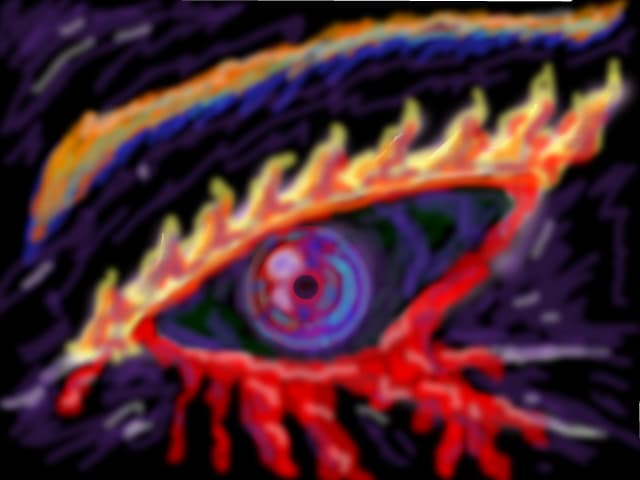 eye that bleeds hatred and pain