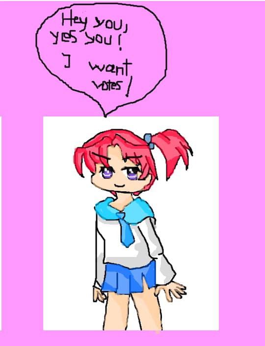 A anime girl who wants votes