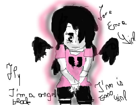EmO gIrL sTuPiD aNgEl BLaCk