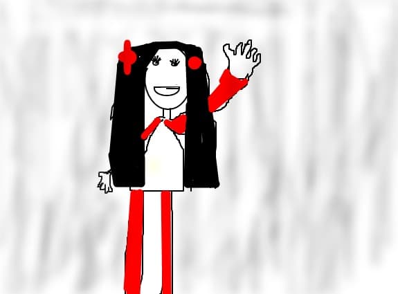 o fetita cu un martisor la piept
