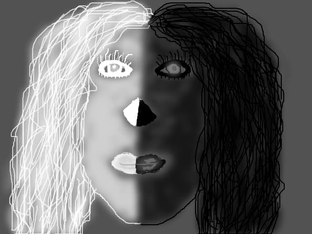 Black and white