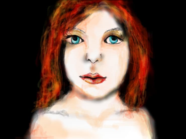 The girl  with red  hair