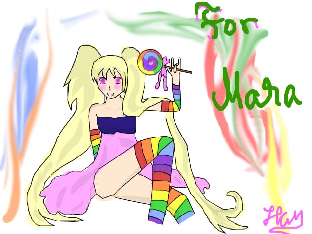 Anime Girl Rainbow LolliPop