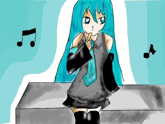 miku hatsune...vam zis k nu e bne sa o colorez...e cel mai urat desen cu miku hatsune din agleria me