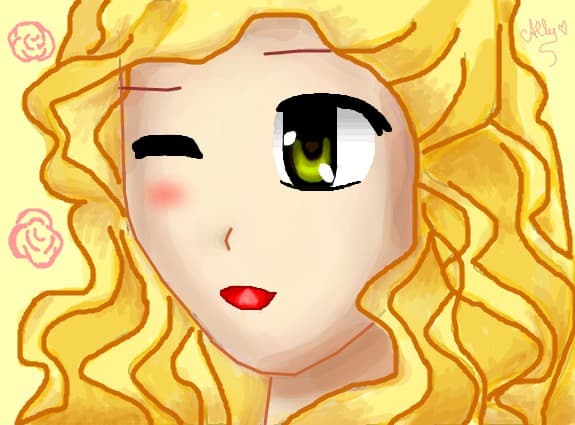 anime cute blonde girl