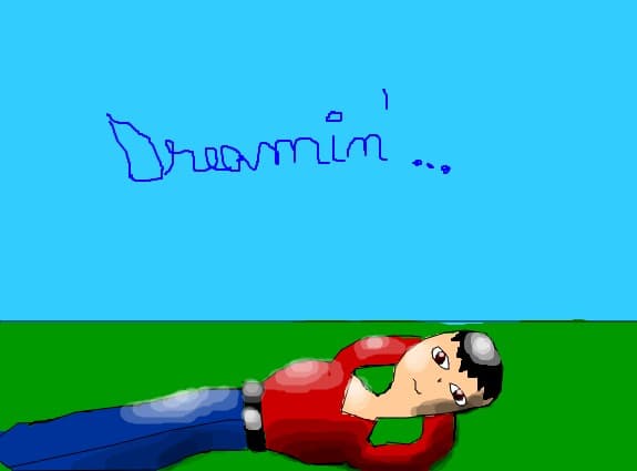 A boy dreaming