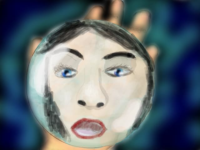 Looking in a water shard