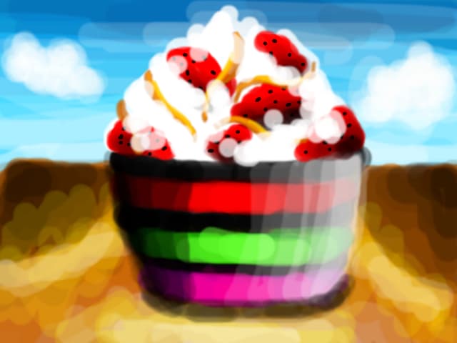 Inghetata cu capsuni ...nu mai stiu e vechi desenu:))