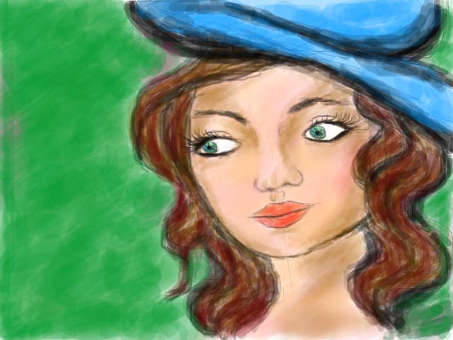 the girl with a hat