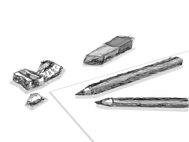 Pencils, pages and erase