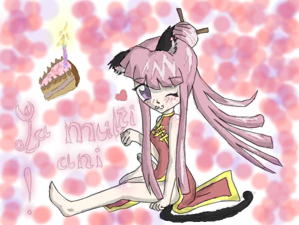 Anime neko girl - La multzi ani!