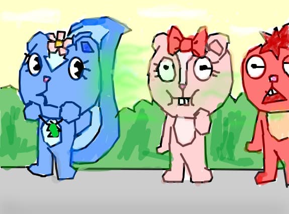 petunia,giggles and flaky