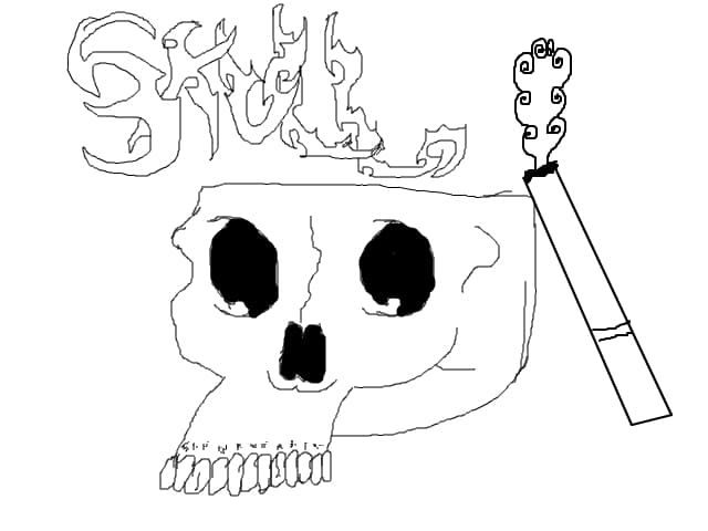 smoking skull