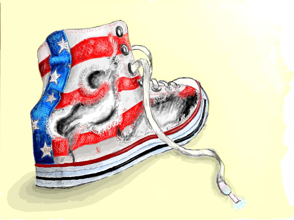 tenis, inspirat din steagul americii, mrg