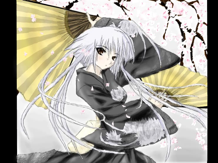 Anime white haired girl pt concursul lui Catoka_san^^