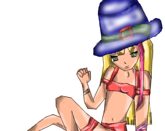 A blonde girl:&amp;gt;