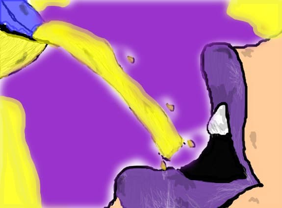 Buze violet:X