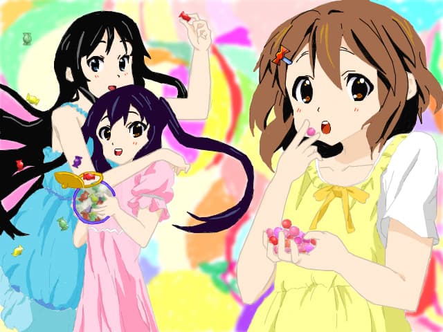 Mio, Azusa si Yui din K-on