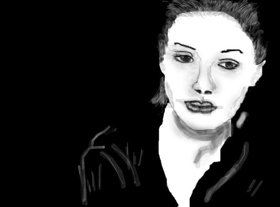 PORTRET,ALB NEGRU