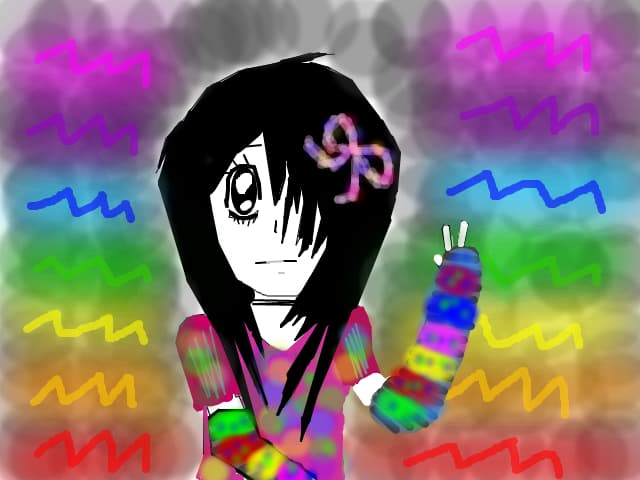 Rainbow emo girl