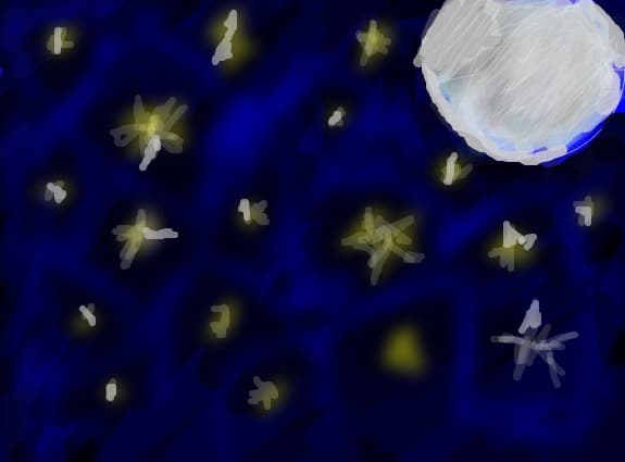 luna si stelele de pe cer
