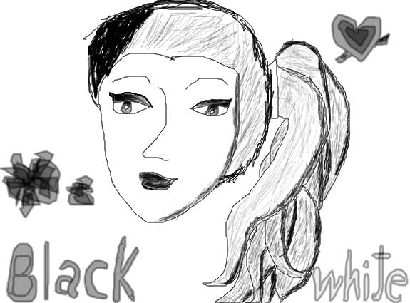 black and white