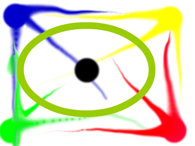 elipsa intr-un patrat abstract