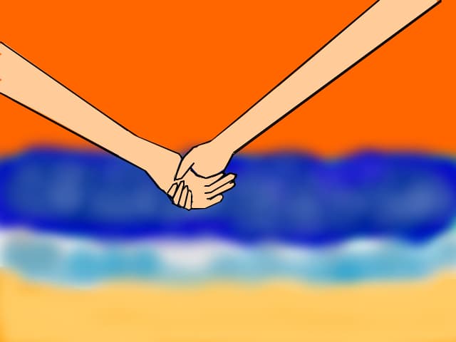 boy and girl on beach