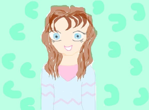 incercam sa fac un autoportret numai ca nu seamana numai ochi albastri si paru mai ondolat[anime gir