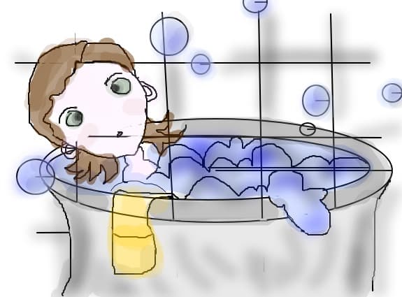 in the bath