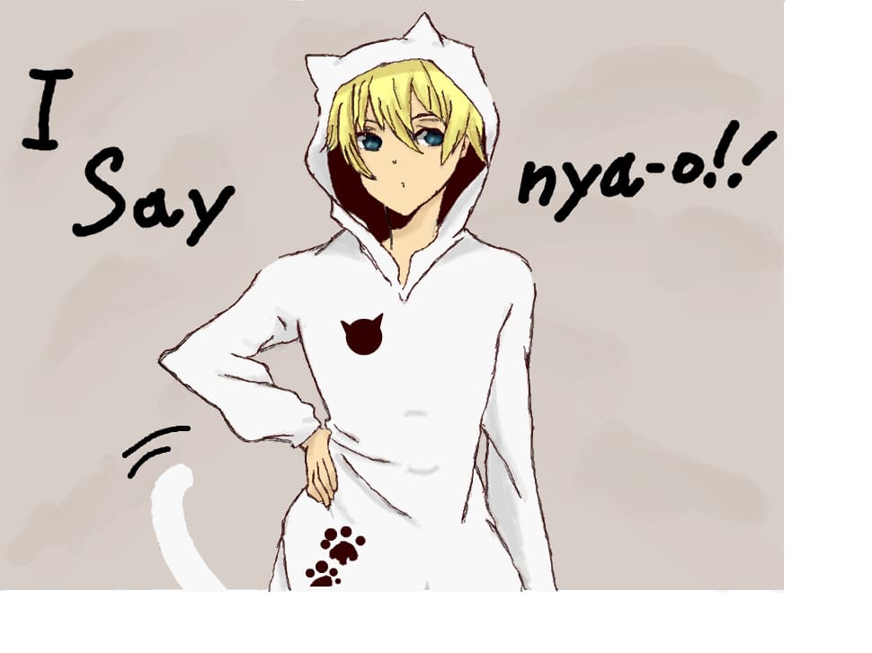 i say nya!!! len kagamine neko