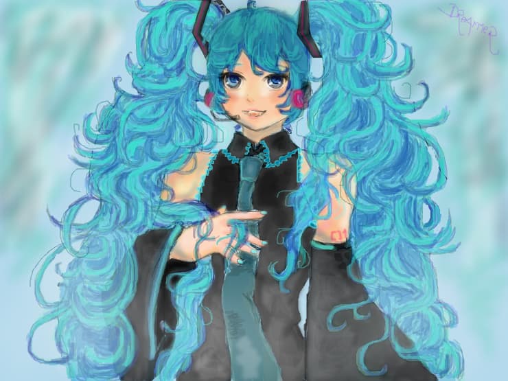 The blue-haired girl