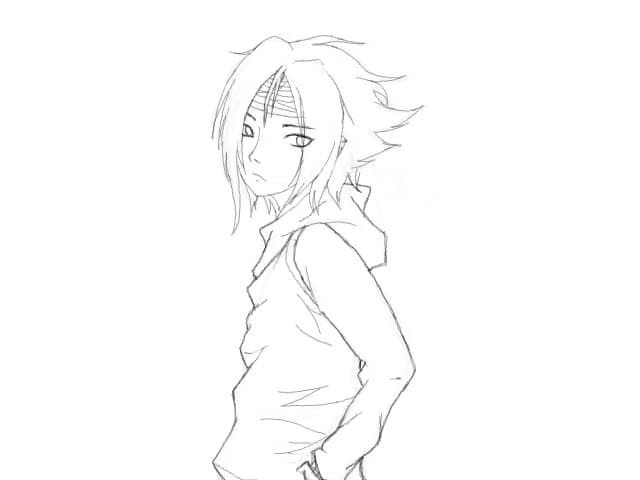 Uchiha Sasuke... schita. Probabil mci nu se vede termiant.