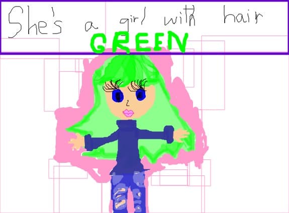 fata cu parul verde